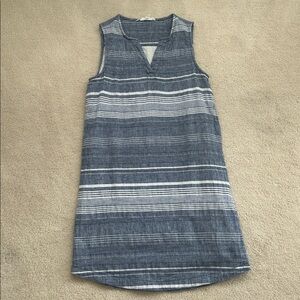 Beachlounge Striped Linen-Cotton Sleeveless Dress – Size XS